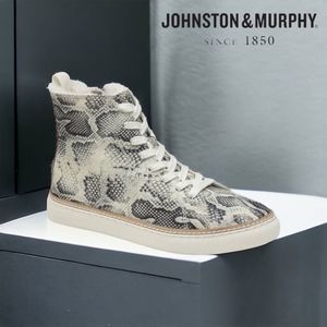 Johnston & Murphy CALLIE High Top Snake Print Leather Faux Fur Lined Sne…